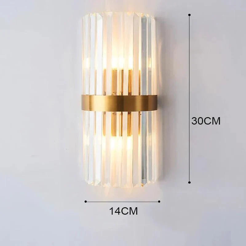 CrystalDazzle | Applique murale en cristal innovante avec une touche dorée