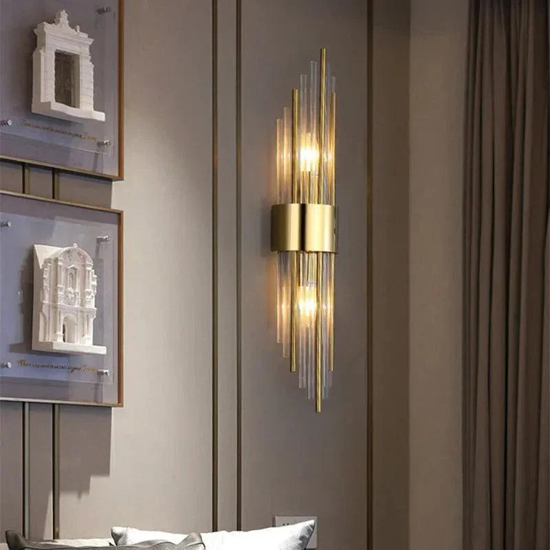 CrystalDazzle | Applique murale en cristal innovante avec une touche dorée