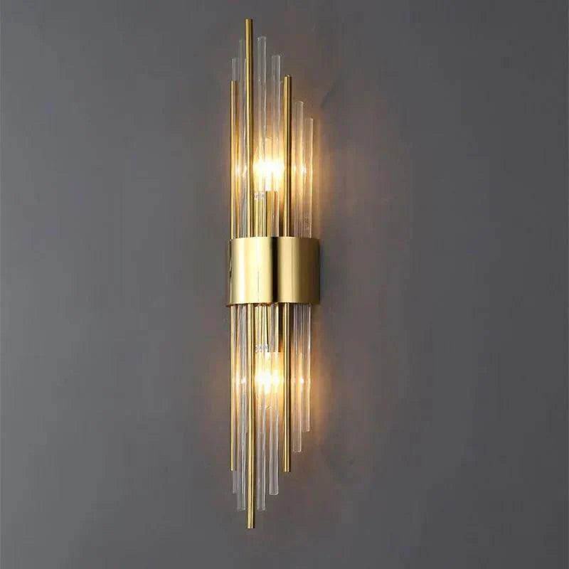 CrystalDazzle | Applique murale en cristal innovante avec une touche dorée