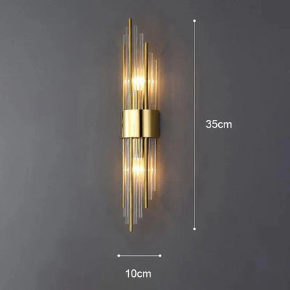 CrystalDazzle | Applique murale en cristal innovante avec une touche dorée