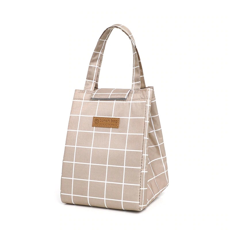 Lunch Bag Beige à Carreaux