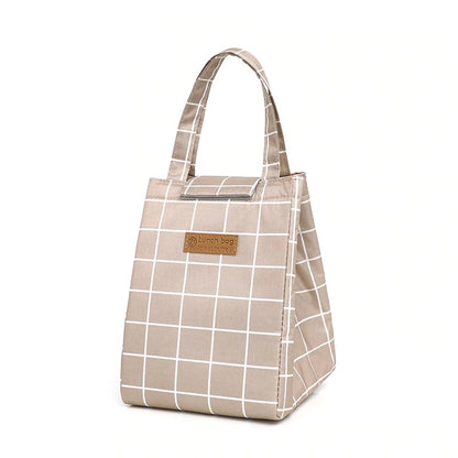 Lunch Bag Beige à Carreaux