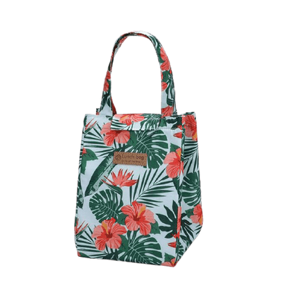 Lunch Bag Feuilles et Fleurs Tropicales