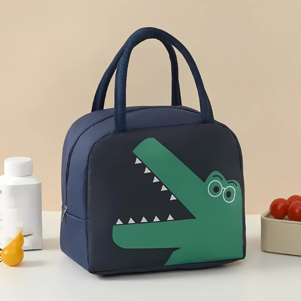 Lunch Bag Isotherme Motif Crocodile Bleu