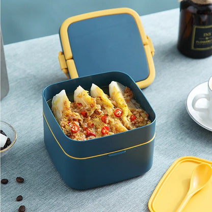 Lunch Box Bento Carré Bleu