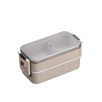 lunch box deux compartiments couleur beige rose
