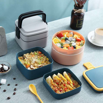 Lunch Box Bento Rond Gris