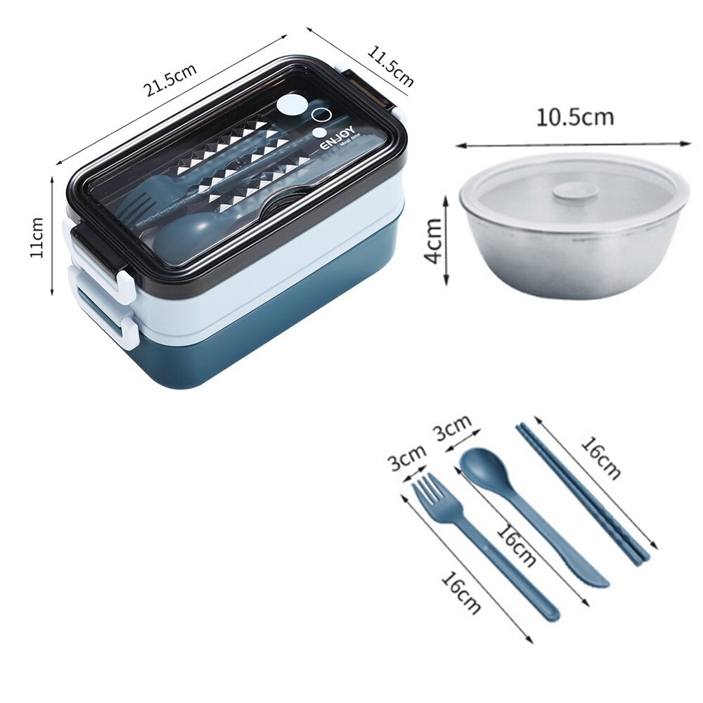 Lunch Box Bleue Compartiments