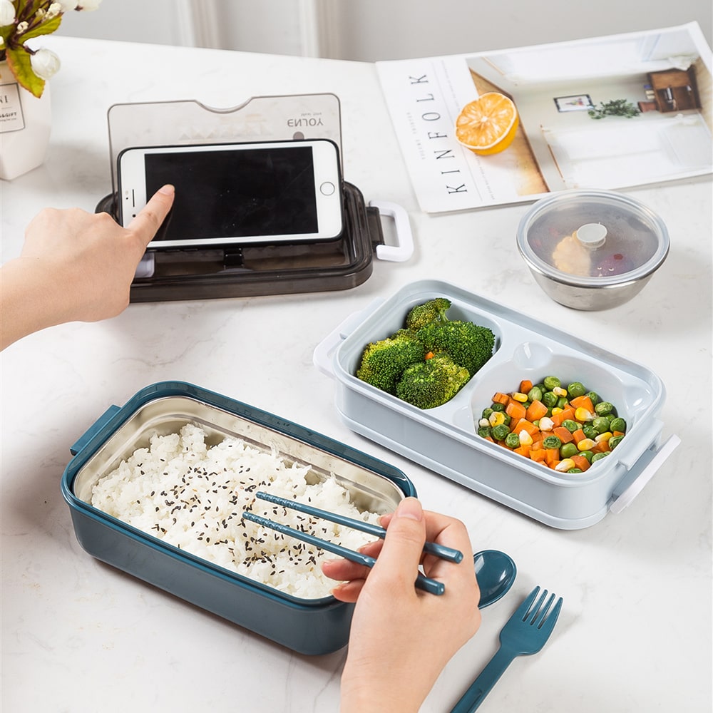 Lunch Box Bleue Compartiments