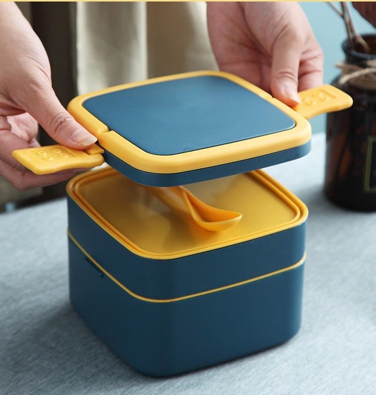 Lunch Box Bento Carré Bleu