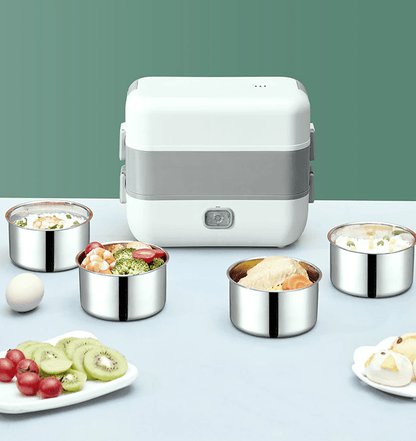 Lunch Box Chauffante Blanche Deux Etages