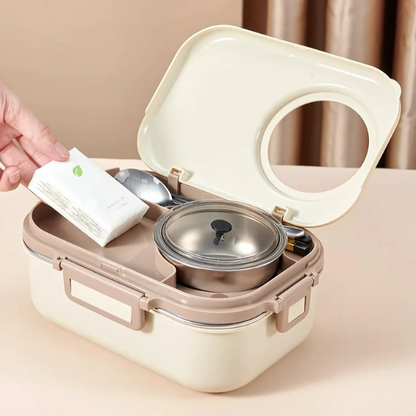 Lunch Box Chauffante Compartimentée Blanche