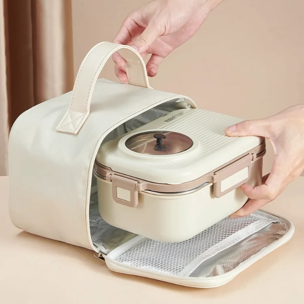 Lunch Box Chauffante Compartimentée Blanche
