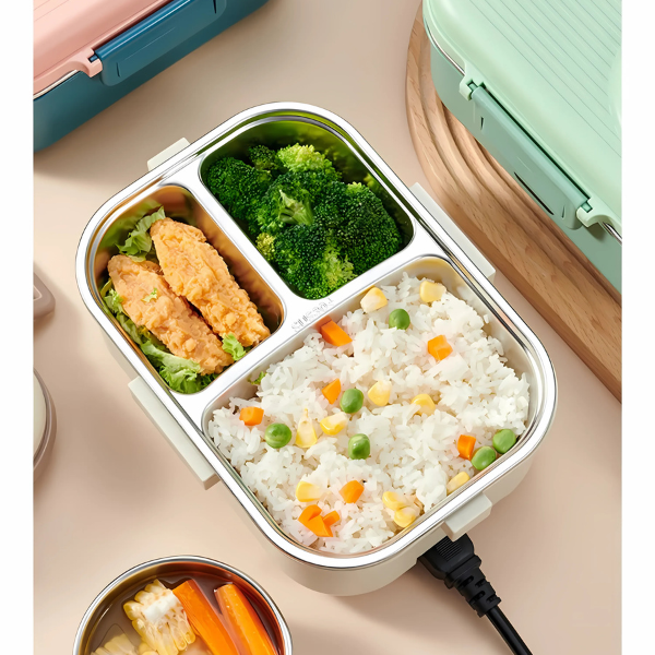 Lunch Box Chauffante Compartimentée Blanche