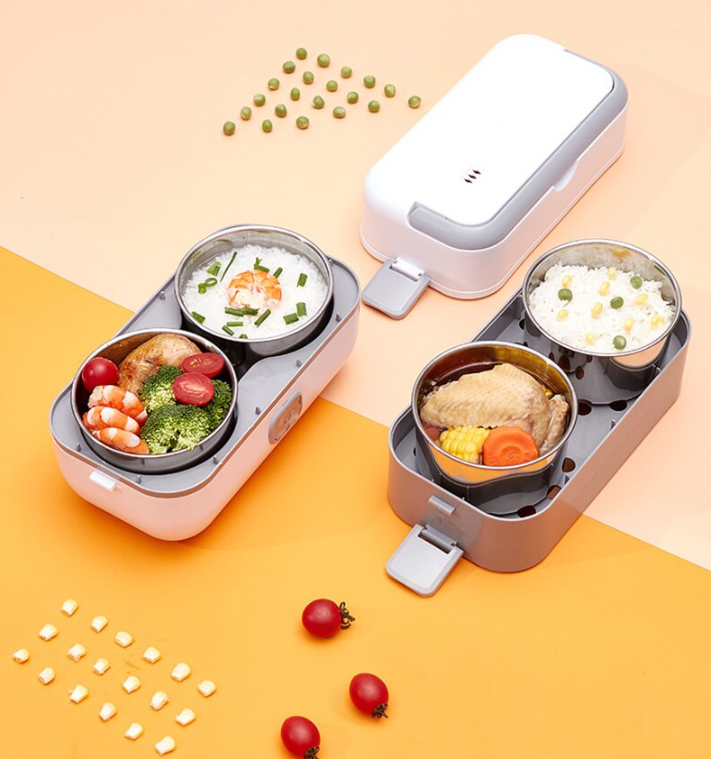 Lunch Box Chauffante Blanche Deux Etages