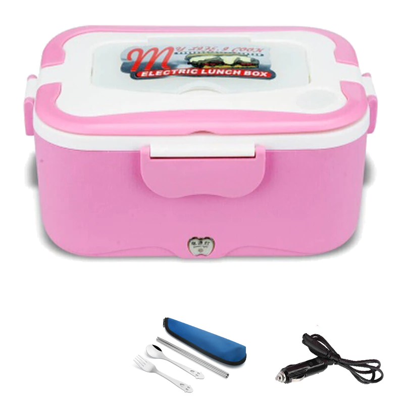 lunch box chauffante electrique rose 12v voiture et camion