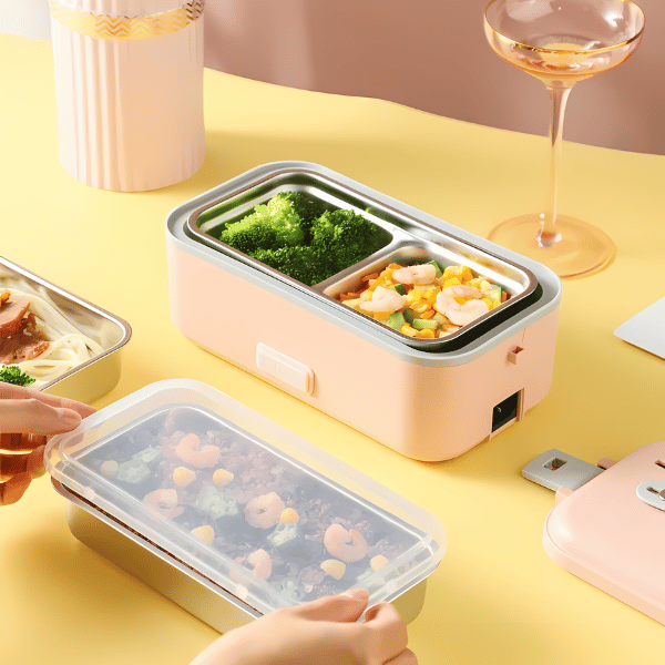 Lunch Box Chauffante Rose Vintage
