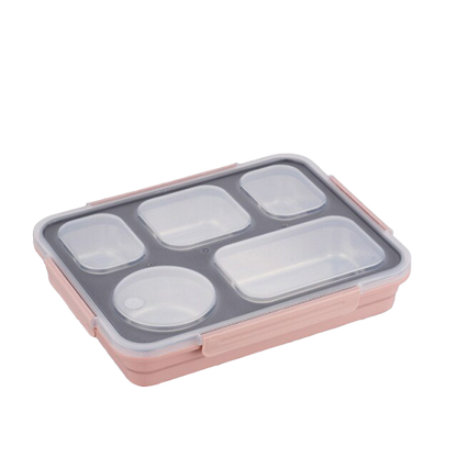 lunch box isotherme cinq compartiments rose