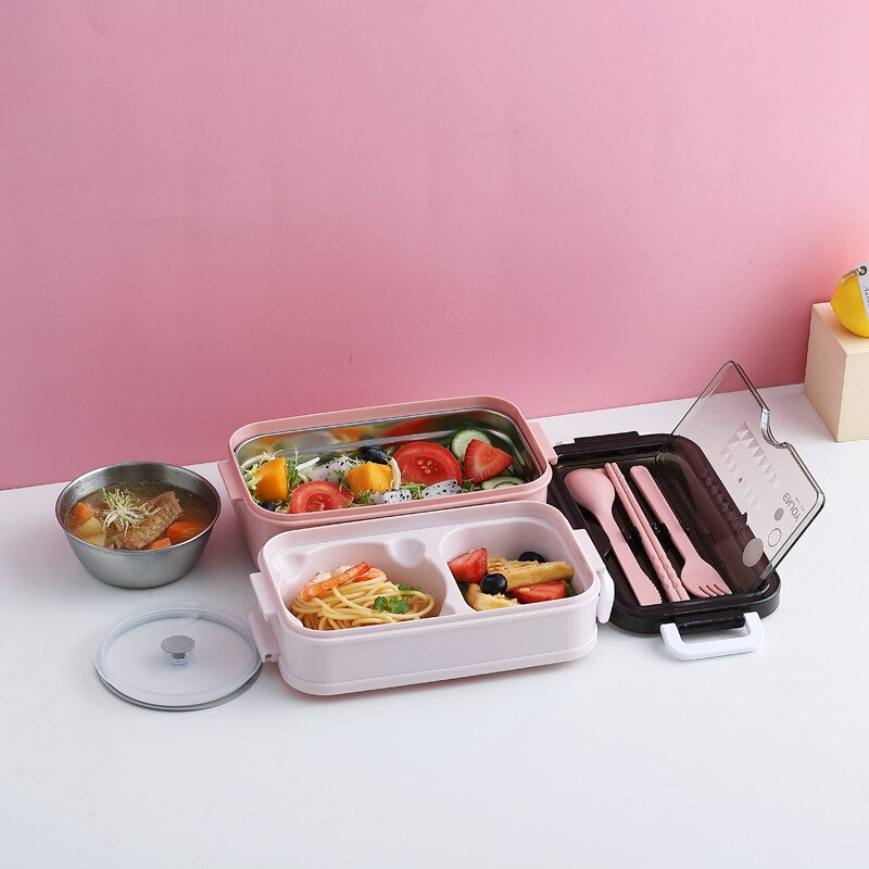 Lunch Box Rose Compartiments
