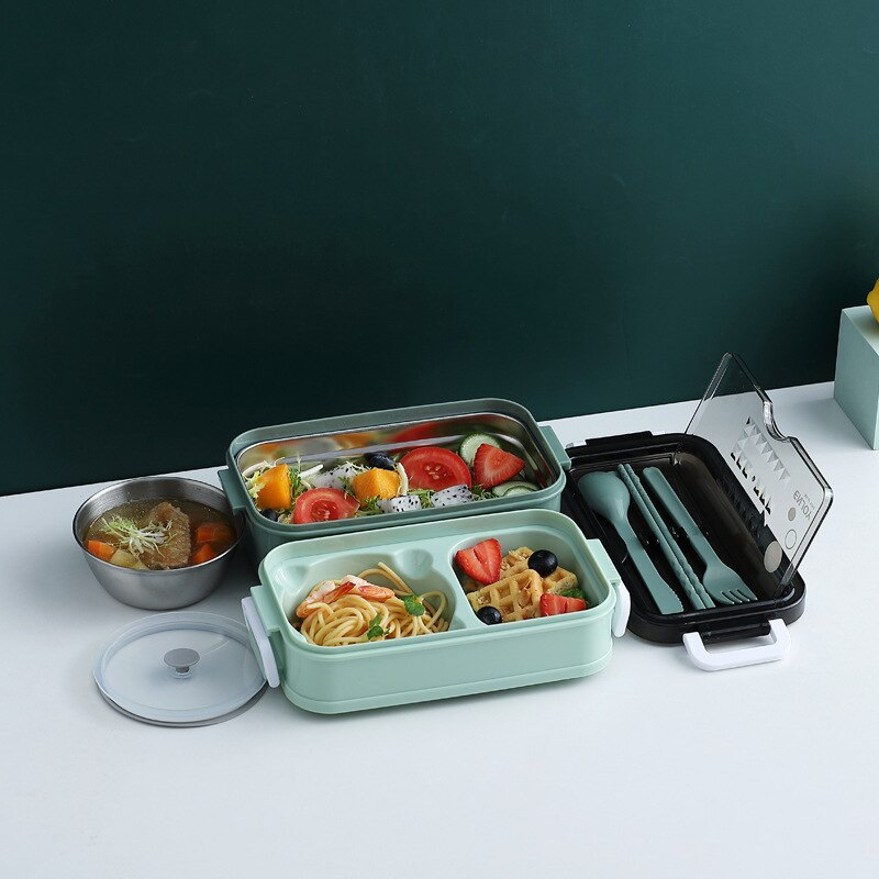 Lunch Box Verte Compartiments
