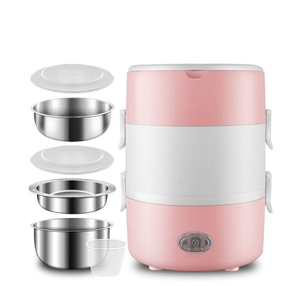 Lunch Box Chauffante Rose à 3 étages
