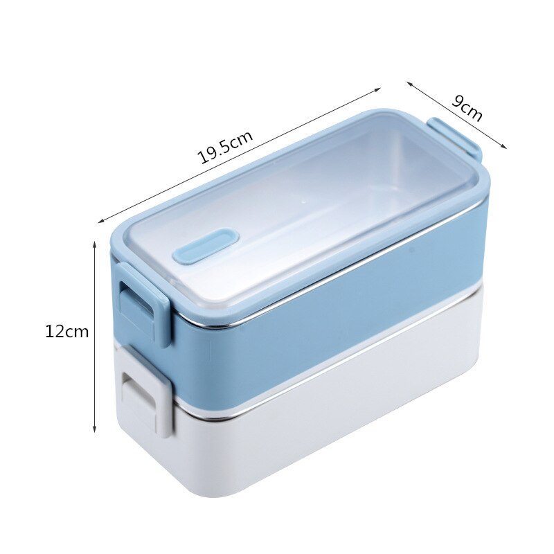 Lunch Box Inox Bleue et Blanche
