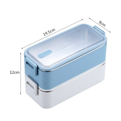Lunch Box Inox Bleue et Blanche