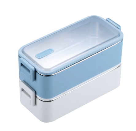 Lunch Box Inox Bleue et Blanche