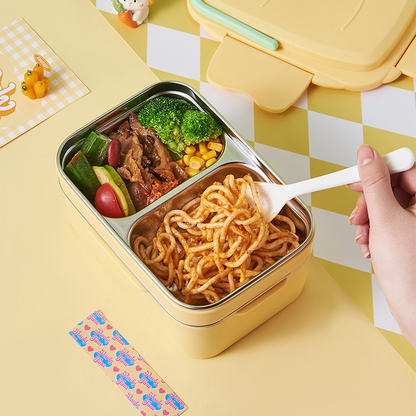 Lunch Box Inox Compartimentée Jaune