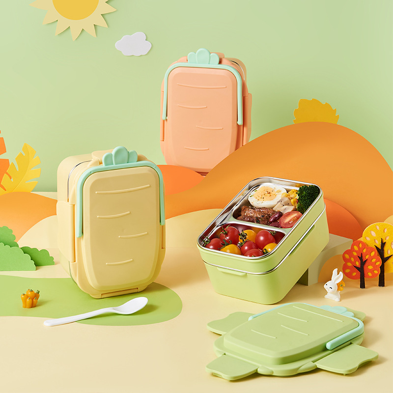 Lunch Box Inox Compartimentée Orange
