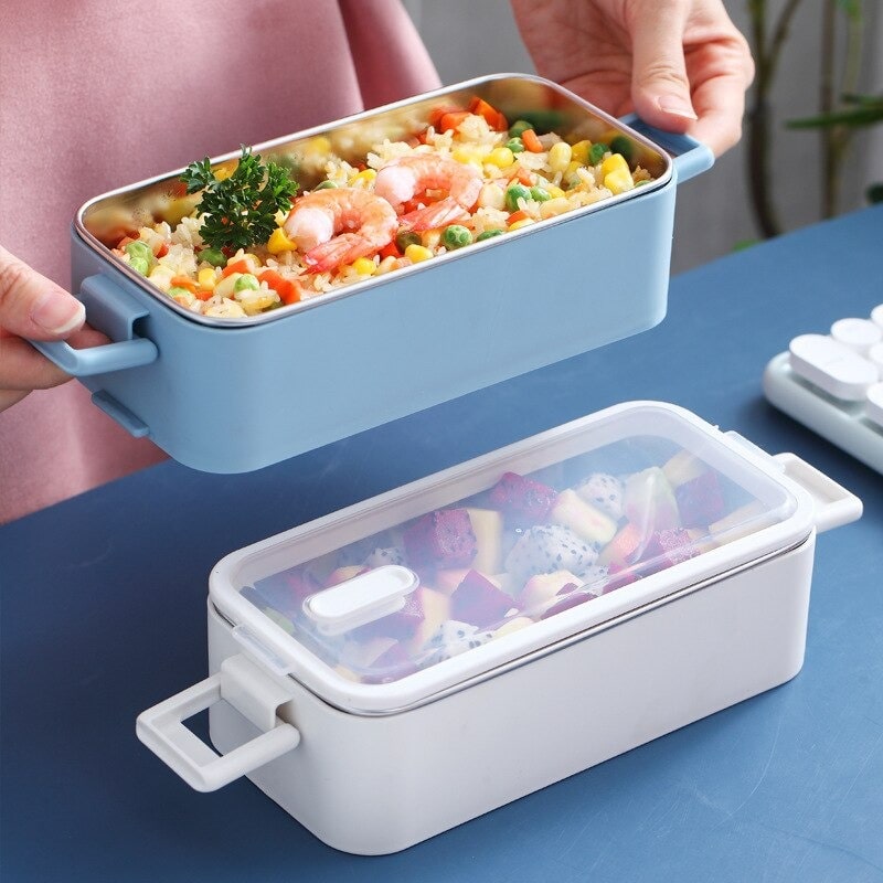 Lunch Box Inox Orange et Blanche