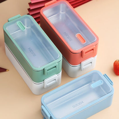 Lunch Box Inox Verte et Blanche