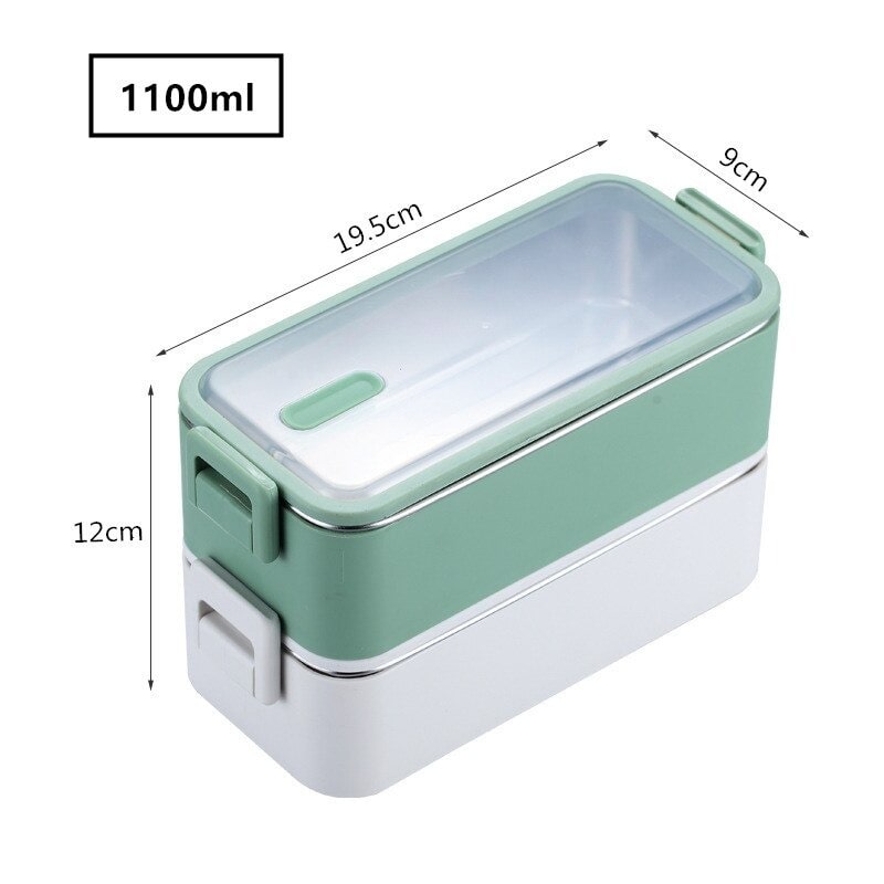 Lunch Box Inox Verte et Blanche