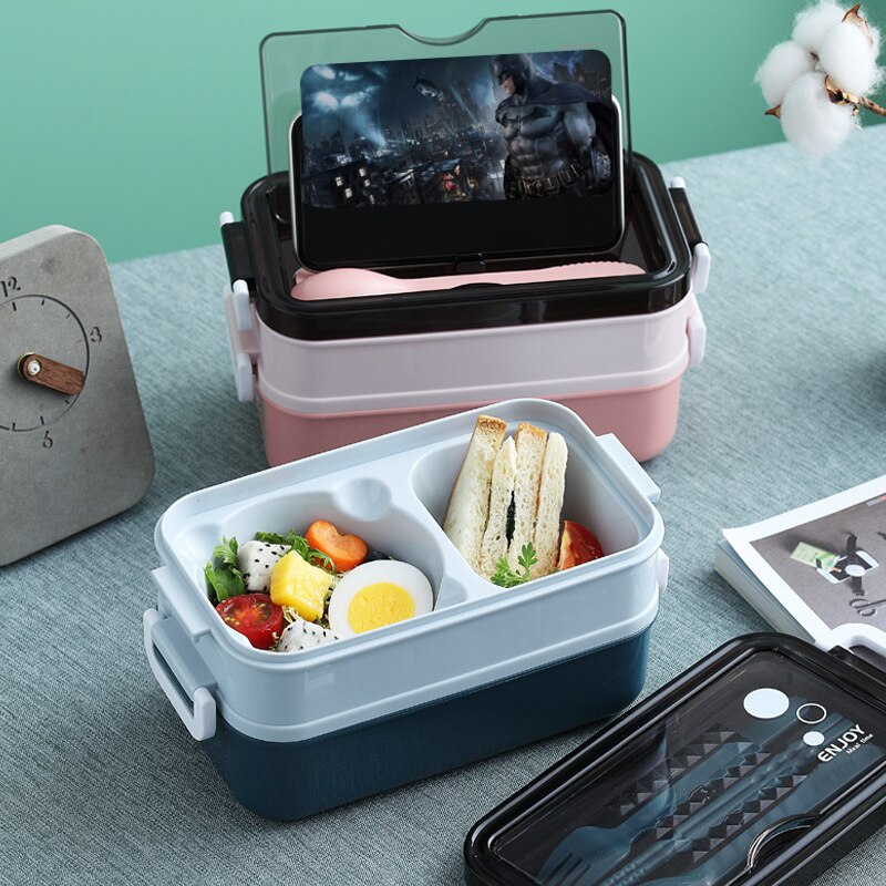 Lunch Box Bleue Compartiments