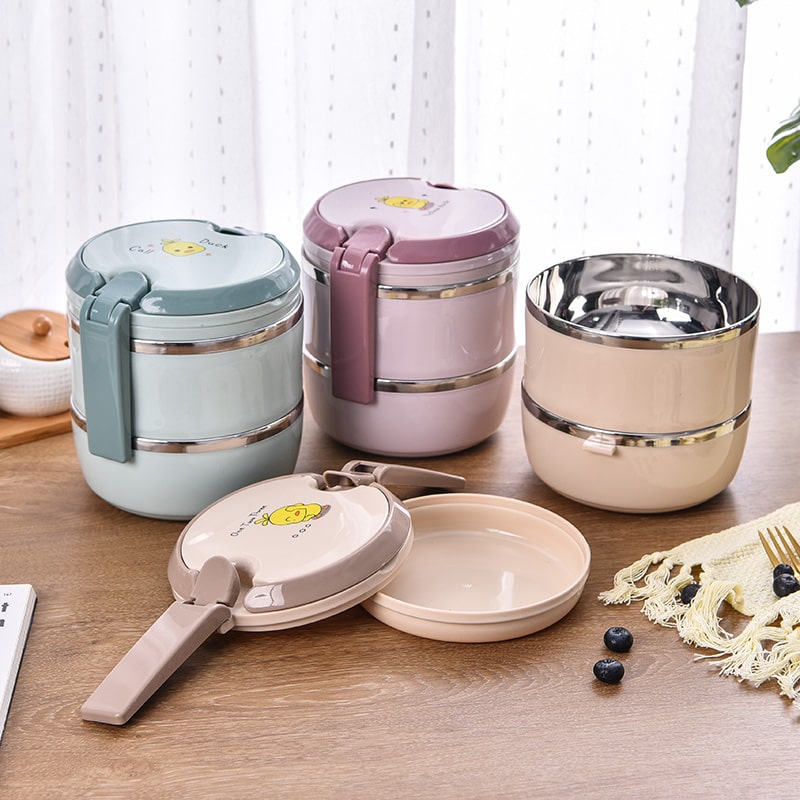 Lunch box Ronde Bleue 3 étages