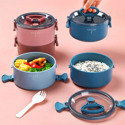 Lunch Box Ronde Rouge - 1 Étage