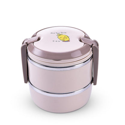 Lunch box Ronde Kaki 3 étages