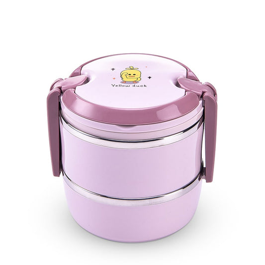 Lunch Box Ronde Rose 3 étages
