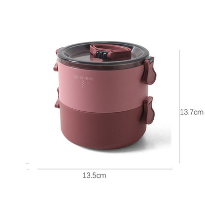 Lunch Box Ronde Rouge - 2 Étages