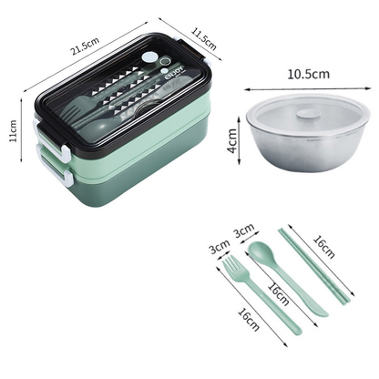 Lunch Box Verte Compartiments