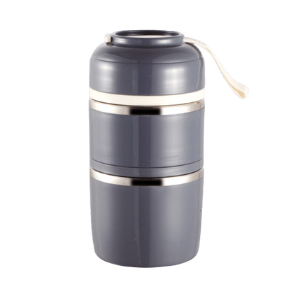 lunch box isotherme grise deux compartiments
