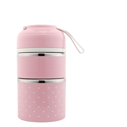Lunch box isotherme rose deux compartiments