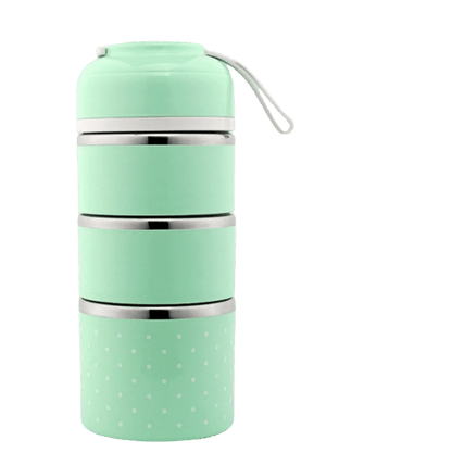Lunch box isotherme verte trois compartiments