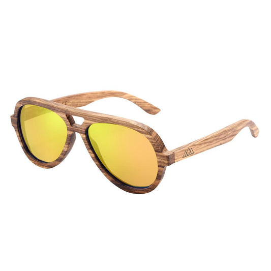 Lunette Aviateur Bois - Orange