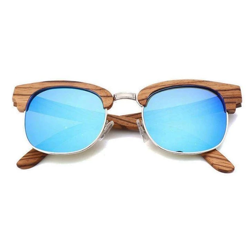 Lunettes de soleil bois Ray Ban Clubmaster - Blue
