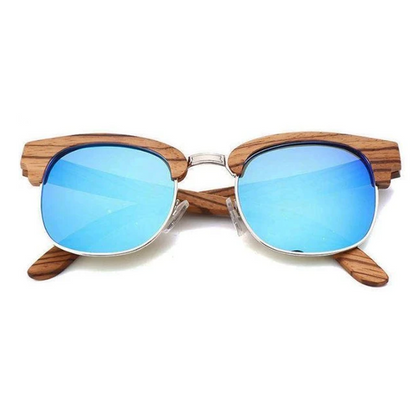 Lunettes de soleil bois Ray Ban Clubmaster - Blue