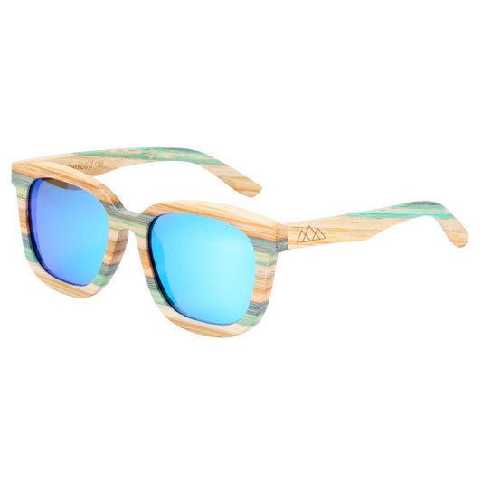 Lunettes en Bois - Skateboard Bleu