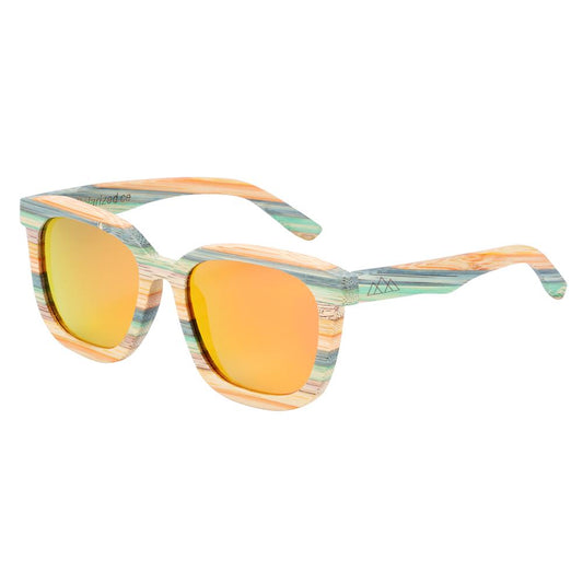 Lunettes en Bois - Skateboard Orange
