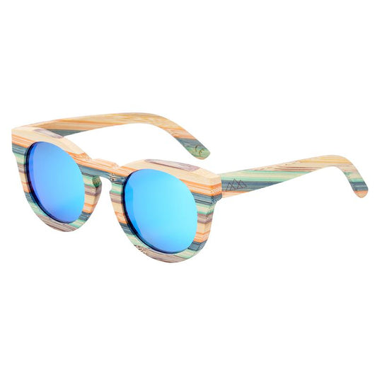 Lunette en bois - Retro Rainbow Bleu