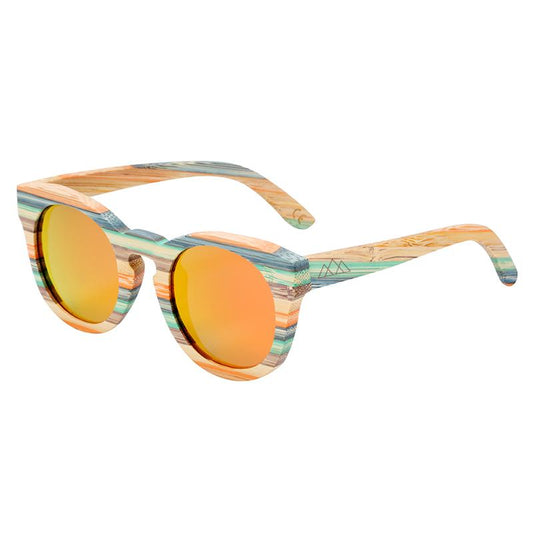 Lunette en bois - Retro Rainbow Orange